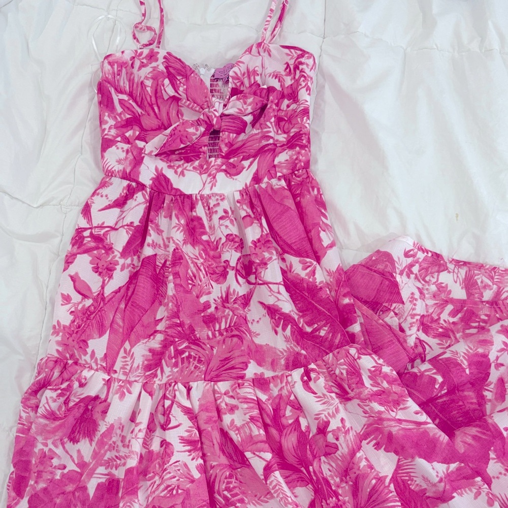 Pink long Floral Dress